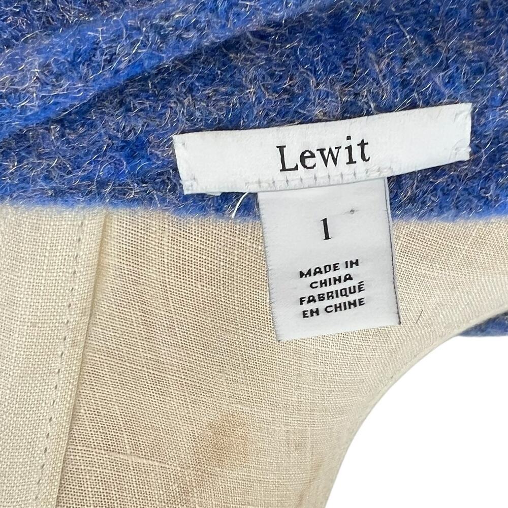 Lewit Sweater Hi-LowKnit Crewneck Marled Wool Blend Blue Size Large - Picture 8 of 10